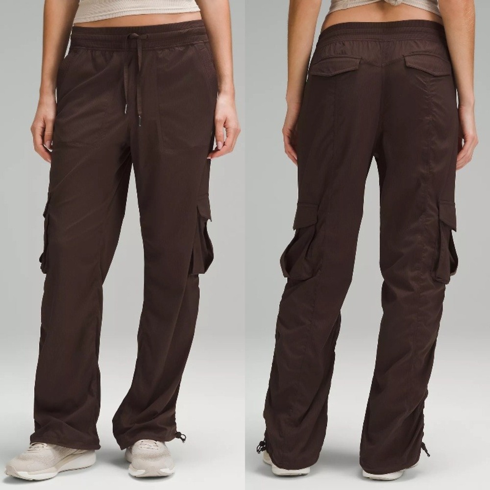 Lululemon Espresso Brown Dance Studio Relaxed Fit Mid Rise Cargo Pants Size XL